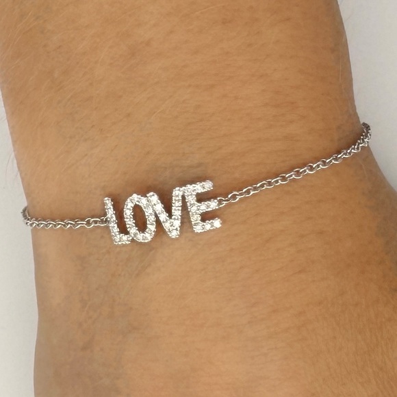 Natural Diamond 'Love' Bracelet - Picture 3 of 8
